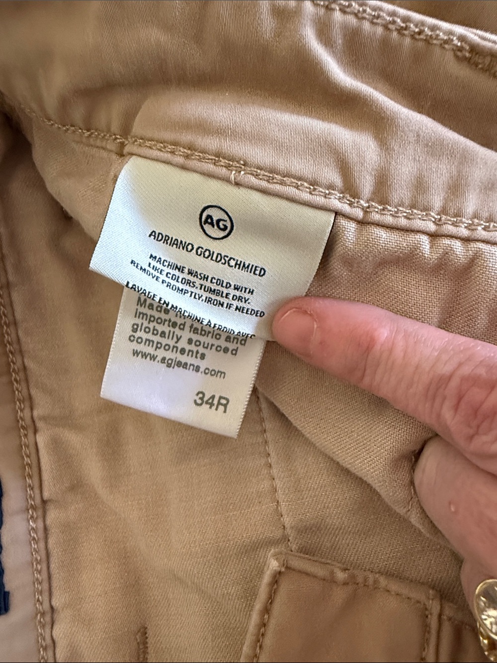 Ag Adriano Goldschmied Men’s Flat Front Shorts in Light Tan